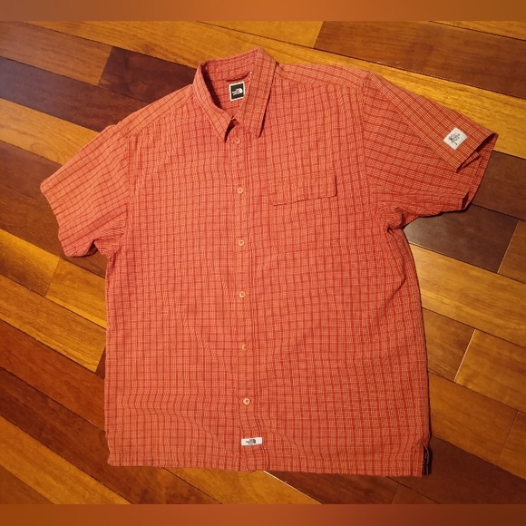 North Face Gorpcore Cotton Plaid Light Short Sleeve Button Up Shirt - L/XL - Picture 9 of 16